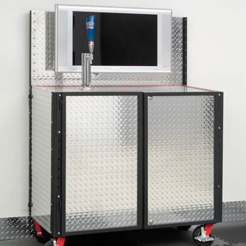 Diamond Plate Kegerator with