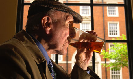 Retired Man Drinking Pint